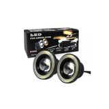 Mercekli Angel Yuvarlak Led Beyaz Sis Farı 8.9cm Metal Gövde