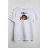 Merch&ice Hard Rock Önü Baskılı Unisex Tişört Beyaz S