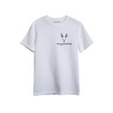 Merch&ice Merry Christmas Geyik Silüeti Yılbaşı Baskılı Unisex T-shirt Beyaz 2XL