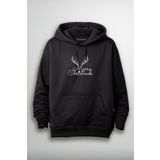 Merch&ice Merry Christmas Geyik Yılbaşı Baskılı Unisex Hoodie Siyah 2XL