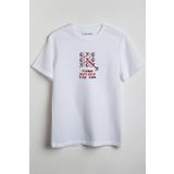 Merch&ice Think Outside The Box Önü Baskılı Unisex Tişört Beyaz L