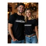 mercoledi Çift Kombini 1 adet Kadın Modeli Sevgililer Günü Baskılı Rahat Kalıp T-shirt
