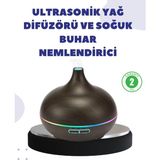 Mercora Tech BN01 Uçucu Yağ Uyumlu Renkli LED Işıklı Nemlendirici - Çok Renkli