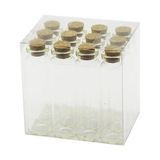 Mercora Tech Boş Tüp Cam Şişe - 20 ml - Mantar Kapak - Çok Renkli