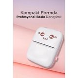 Mercora Tech C9 Pembe Mini Yazıcı Taşınabilir Termal Yazıcı Kablosuz Bağlantı Ap Kontrol Cep Yazıcısı
