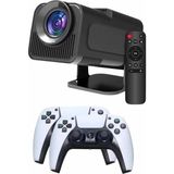 Mercora Tech Çift Kollu Game Box Projeksiyon Cihazı Kumandalı Android Tv Dahili Hoparlör - Çok Renkli
