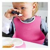 Mercora Tech Çocuk Bebek Mama Önlüğü Dökülme Engelleyici Bükülebilir Pembe - Çok Renkli