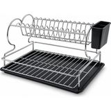 Mercora Tech Krom - Metal 2 Katlı Tabaklık - Bulaşıklık BX40 - Çok Renkli