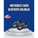 Mercora Tech LCD Ekranlı Bluetooth Kask Kulaklığı Fm Radyo ve Sd Kart Girişli - Çok Renkli