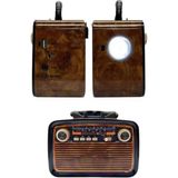 Mercora Tech Nostalji Radyo Bluetooth Hoparlör Usb-Sd Kart Giriş LED Fener Işıklı Bataryalı Pilli Yeni Nesi - Çok Renkli