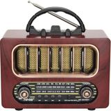 Mercora Tech Orta Boy Retro Ahşap Tasarım Bluetooth Hoparlörlü Radyo – Fm/am Destekli, Şarjlı ve Taşına - Çok Renkli