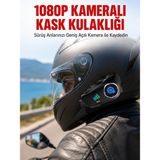 Mercora Tech Q28 Bluetooth Kask Kulaklık 1080P Kamera – Su Geçirmez Motosiklet Interkom Yeni Nesil - Çok Renkli