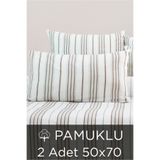 Mercury 2 Adet Pamuklu 50x70 Desenli Kapaklı Yastık Kılıfı