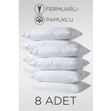 Mercury 8 Adet Pamuklu Yastık Iç Kılıfı | 50x70cm Fermuarlı 8'li Yastık Iç Astarı Seti