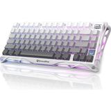 Mercury K1 Rgb Kablosuz Mekanik Gaming Klavye, Alüminyum Çerçeveli, Ingilizce Q, Beyaz - Çok Renkli
