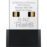 Mercusys MA14N | AX300 Mbps Nano USB Wi‑fi 6 Adaptör | Kolay Kurulum | Windows & Linux Uyumlu | Tak‑ - Standart