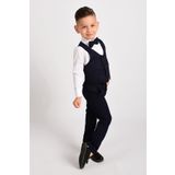 Merdia Kids Erkek Çocuk Smokin Takım Elbise Yelekli Papyonlu Lacivert 4 YAŞ
