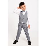 Merdia Kids Erkek Çocuk Takım Elbise 3 Düğmeli Yelekli Papyonlu Smokin Gri 2 YAŞ