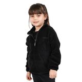 Merdia Kids Kız Çocuk Polar Dik Yaka Yarı Fermuarlı Düz Sweatshirt Hırka Ceket