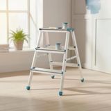 #Merdiven Dayanıklı Pratik Güvenli Katlanabilir 3+3 Çift Basamaklı Alüminyum Metal Merdiven