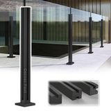 Merdiven korkulukları, 10-12 mm Cam için Cam Merdiven Korkuluk Direği Sistemi 304 Paslanmaz Çelik Cam Korkuluk Korkuluk Direği 80 105 cm Orta Köşe Ucu Küpeşte Korkulukları (Renk: Siyah, Boyut: MISIR