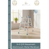#Merdiven Profesyonel Sağlam Ergonomik Katlanır Tip 3+3 Çift Basamaklı Alüminyum Metal Merdiven