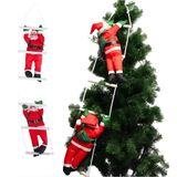 Merdiven Tırmanan Noel Baba Yılbaşı Süsü, 57 cm Uzunluğunda, Sevimli Dekoratif Yılbaşı Çam Ağacı Süsü, Dayanıklı Yapı, Ev Ofis Parti Yılbaşı Dekoru İçin Asılabilir 2'li Tırmanan Noel Baba Yılbaşı Süsü