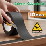 Merdiven Zemin Kaydırmaz Bant Yapışkanlı 5 Cm X 10 Metre Kaymaz Band Siyah