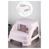 Merdivo Küçük Pembe Dayanıklı Plastik Basamak Merdiven Kamp Tabure Pudra 28(H) X38X43Cm Hh