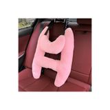 merdümek 2-9 yaş çocuk seyahat yastığı ikili set peluş pembe - oto koltuk yastığı- emniyet kemeri yastığı