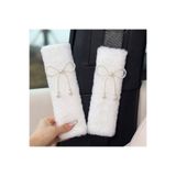 merdümek Bow ribbons peluş Emniyet kemeri kılıfı - oto Emniyet kemeri aksesuarı 2 adet beyaz