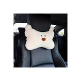 merdümek Sweet bear beyaz peluş koltuk başlığı - araç boyun yastığı - 1ADET araba yastığı