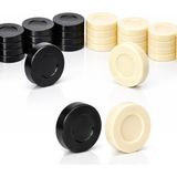 Merfi Store Star Akrilik Tavla Pulu 36 mm – 8 mm Kalınlık | Siyah & Krem | Büyük Boy Tavlalar Için Uyumlu | Dayanıklı & Çizilmez Premium Tavla Pulları