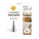 MERGAF Krema Duyu ve Pasta Süsleme Ucu, Doğum Günü Pasta Yazı Yazma Duyu 2 Adet Şanti Torbası NO: 3