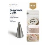MERGAF Krema Duyu ve Pasta Süsleme Ucu, Doğum Günü Pasta Yazı Yazma Duyu 2 Adet Şanti Torbası NO: 4