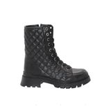 MergenShoes 3085 Siyah Fermuarlı Bağcıklı Kadın Bot