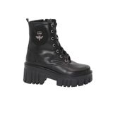 MergenShoes 3088 Siyah Fermuarlı Bağcıklı Kadın Bot