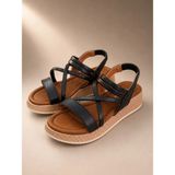 Mergenshoes Akç A31 Siyah Günlük Çapraz Kadın Sandalet Ayakkabı - 000-Siyah
