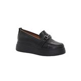 MergenShoes BF0685 Siyah Yüksek Taban Kadın Günlük Ayakkabı