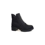 MergenShoes BF088 Siyah Süet Bağcıklı Kadın Bot