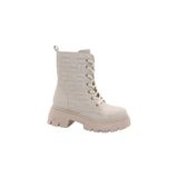 Mergenshoes BF183 Bej Bağcıklı Fermuarlı Kadın Bot - Ten