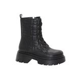 MergenShoes BF183 Siyah Bağcıklı Fermuarlı Kadın Bot