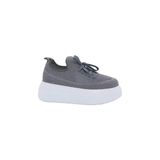 Mergenshoes Cmf Gri Günlük Triko Kalın Taban Kadın Spor Ayakkabı