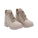 Mergenshoes S110 Bej Cilt Bağcıklı Kadın Kışlık Bot - Ten