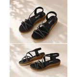 Mergenshoes Srg S28 Siyah Günlük Çapraz Taşlı Kadın Sandalet - 000-Siyah