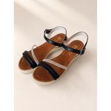 Mergenshoes Srg S29 Siyah Günlük Taşlı Kadın Sandalet Ayakkabı - 000-Siyah
