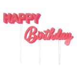 Meri Meri Happy Birthday Pembe Akrilik Pasta Süsü