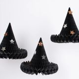 Meri Meri - Honeycomb Witch Hat Decorations - Cadı Şapkası Asılan Süsler (3'lü)