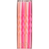 Meri Meri Pembe Kıvrımlı Uzun 16LI Pasta Mumları - Standart