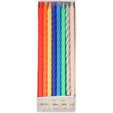 Meri Meri Renkli Dekoratif Mumlar 1 Adet Aroma Özellikli Multi Neon Twisted Candles